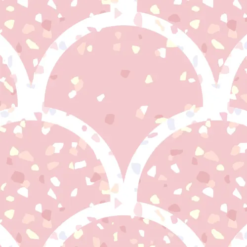 Søt rosa terrazzo kamskjell mønster fototapet