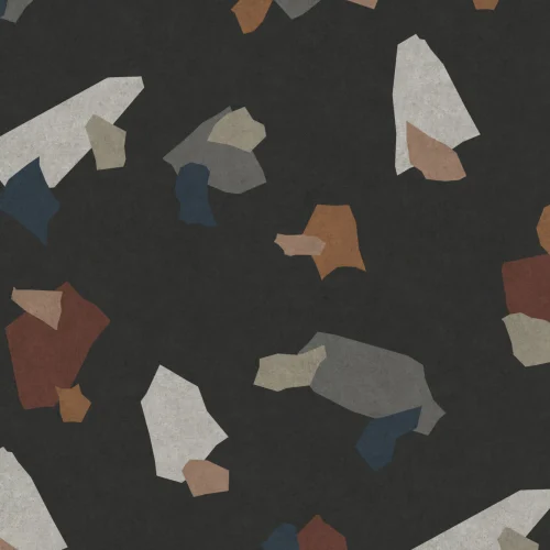 Dark Colorful Abstract Terrazzo Pattern Wallpaper Mural