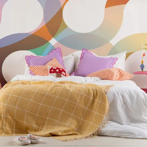 70s Retro Swirl Wallpaper Mural