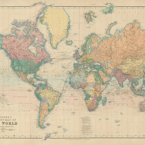 Papier Peint Panoramique Carte Mondiale de Mercator