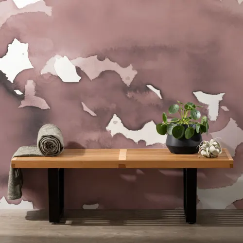 Dusky Pink Abstract Watercolor Wallpaper Mural
