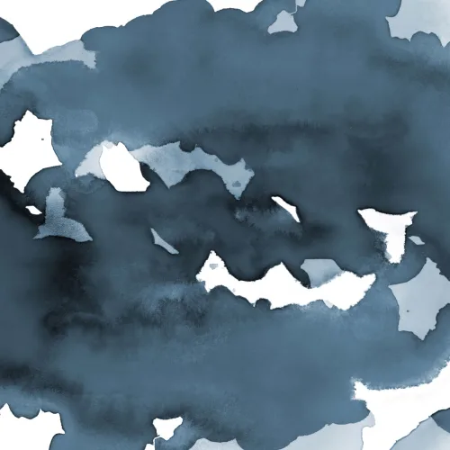 Mirage Deep Blue acuarelă Wallpaper Mural