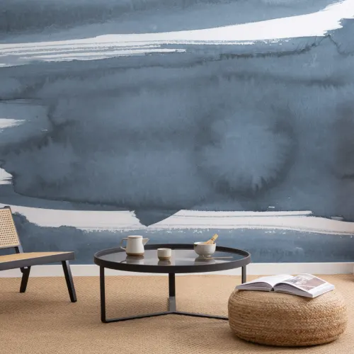 Woolf Navy acuarelă Wallpaper Mural
