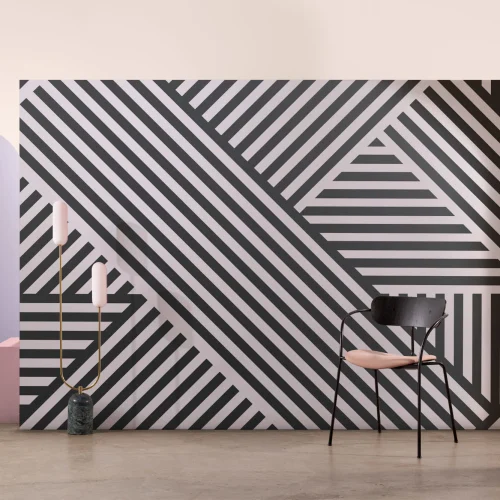 Divert Striped Geometric Wallpaper Mural