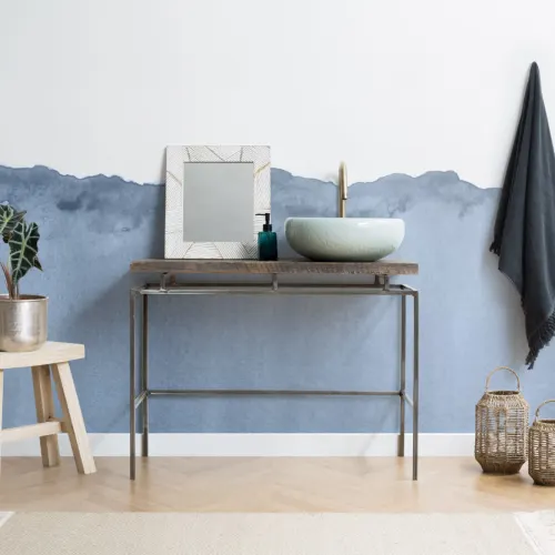Blue Wave Watercolor Wallpaper Mural