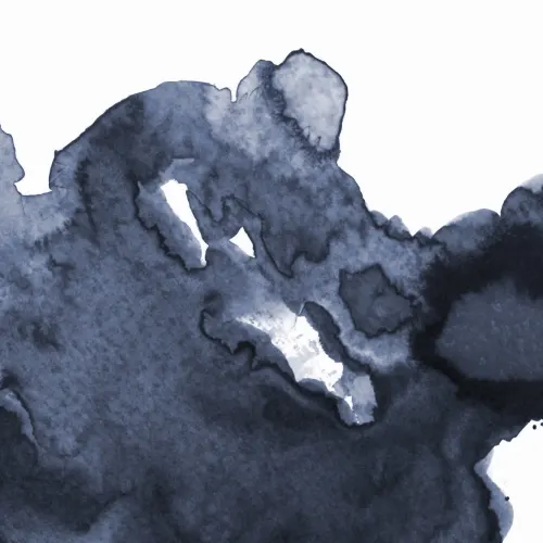 Papier Peint Panoramique Vagues Aquarelle Bleu Profond