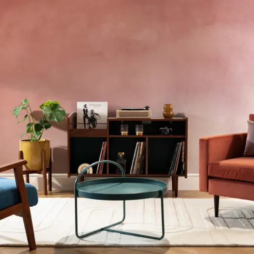 Carta da Parati Effetto Acquerello Rosso Stile Grunge