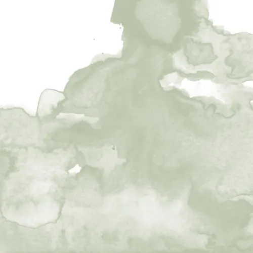 Mural nube a la acuarela en verde salvia