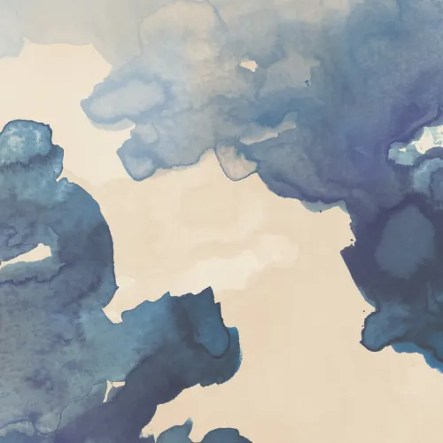 Blaues Ombre-Aquarell-Tintenflecken-Fototapete