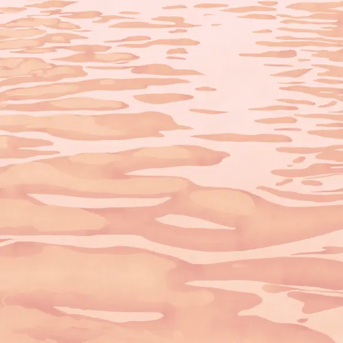 Peach Hand Painted Water Ripple Mural