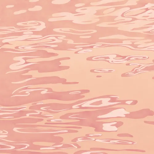 Peach Hand Painted Water Rippling Effect Mural