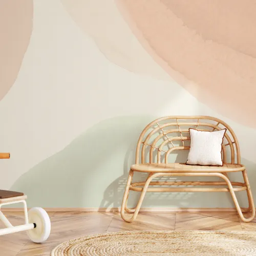 Pastel Calming Watercolor Shapes Abstract Mural