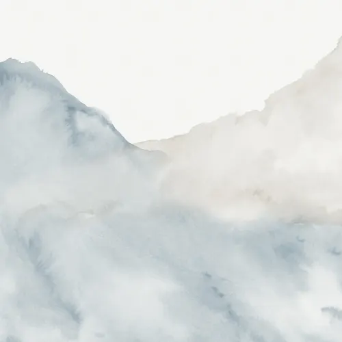 Blue Surging Abstract Watercolor Mural