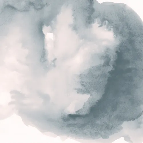 Blauwe Wolken Abstracte Aquarel Muurschildering