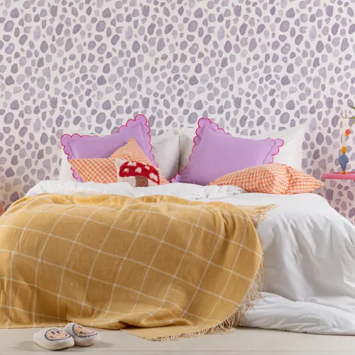 Lilac Watercolor Paint Spot Pattern Wallpaper Mural