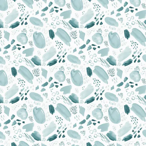 Teal Abstract Waterverf Brush Stroke Patroon Behang Muurschildering