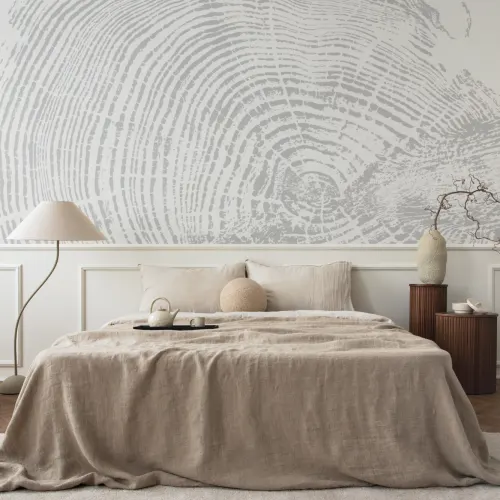 Light Grey Scandinavian Wood Print Wallpaper Mural
