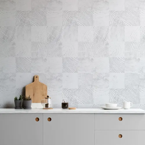 Grey Wood Grain Pattern Wallpaper