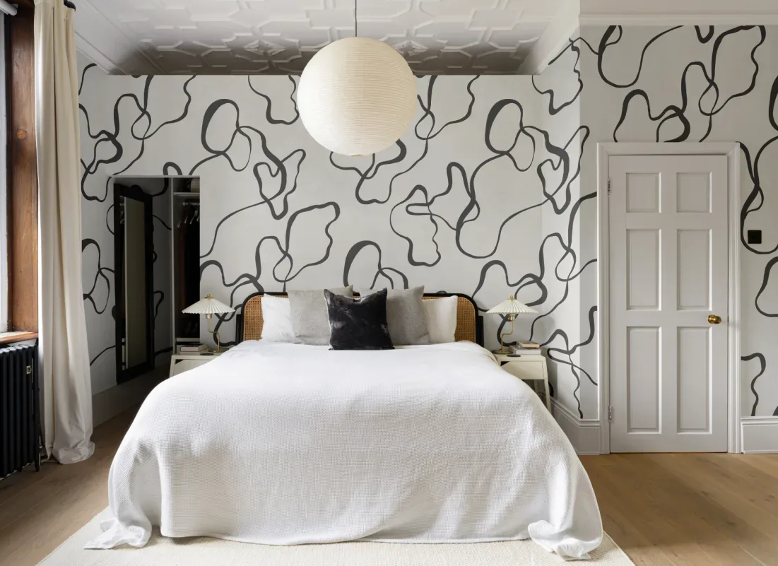 Modern Abstract Scribble Drawing Mural - Hovia
